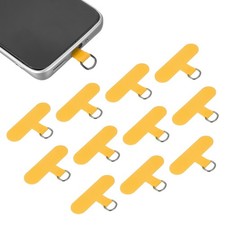 12pcs Phone Tether Tab, Universal t Shape Phone Lanyard Patch, Yellow