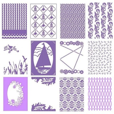 Prägeschablone B6 Embossing Folder, Hintergrund Motive, Couture Creations