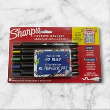 Sharpie Creative Markers Water-Based Acrylic Markers Brush Tip 5 Colors NEW SHIP