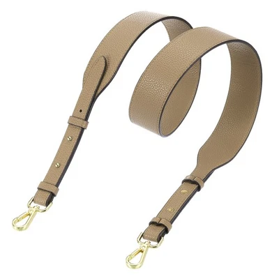 45,3" verstellbarer PU-Leder-Geldbörsengurt, Ersatz für Crossbody, Khaki/Gold - Bild 1 von 4
