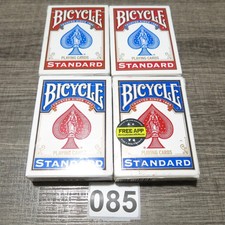 Lot of 4 Bicycle Standard Playing Cards Red Blue Poker 808 Decks Used