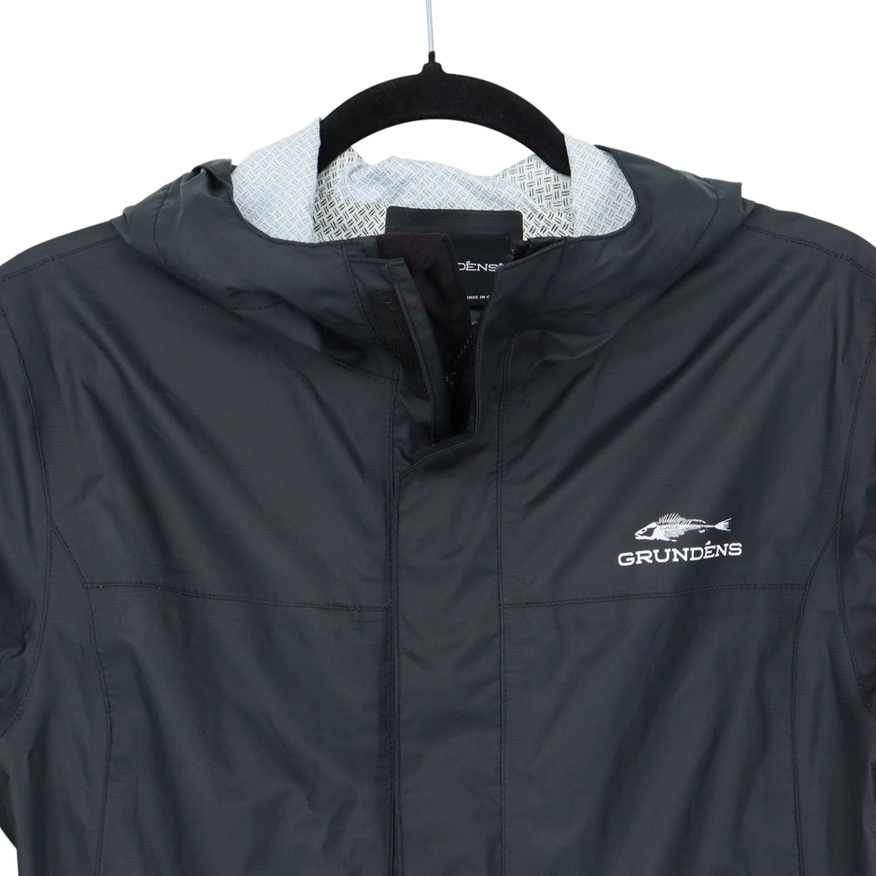 Grundens Reloj Meteorológico Chaqueta de Lluvia Para Hombre Talla S Negra Ligera Cremallera Completa Con Capucha Foto 2 de 4