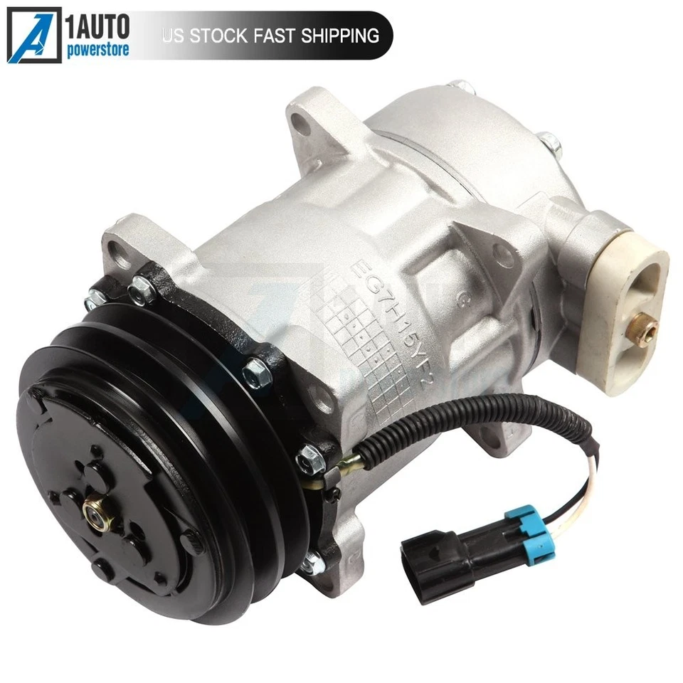 Compresor de aire acondicionado con embrague para Peterbilt 210 320 385 379 Kenworth T600A 6,7 L Foto 2 de 4