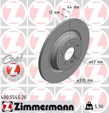 2x Bremsscheibe COAT Z ZIMMERMANN 400.5545.20 für MERCEDES KLASSE W247 W177 V177