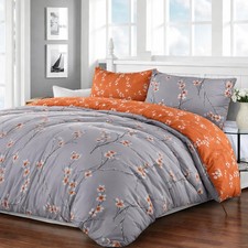 Duvet Quilt Cover Luxury Reversible Floral Bedding Set Single Double King Sizes