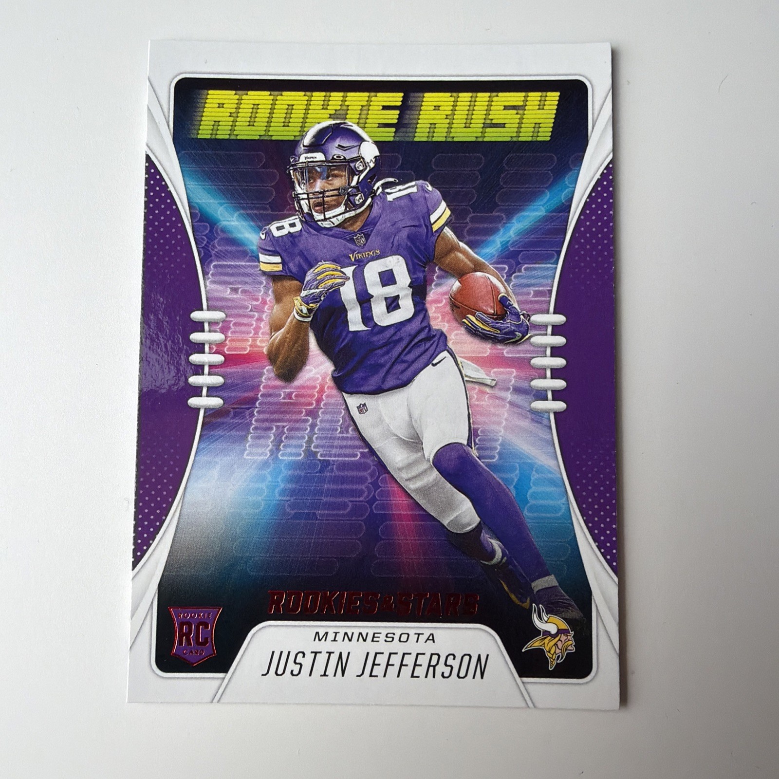 2020 Panini Rookies & Stars #RR-17 Justin Jefferson Vikings Rookie Rush Red Foil