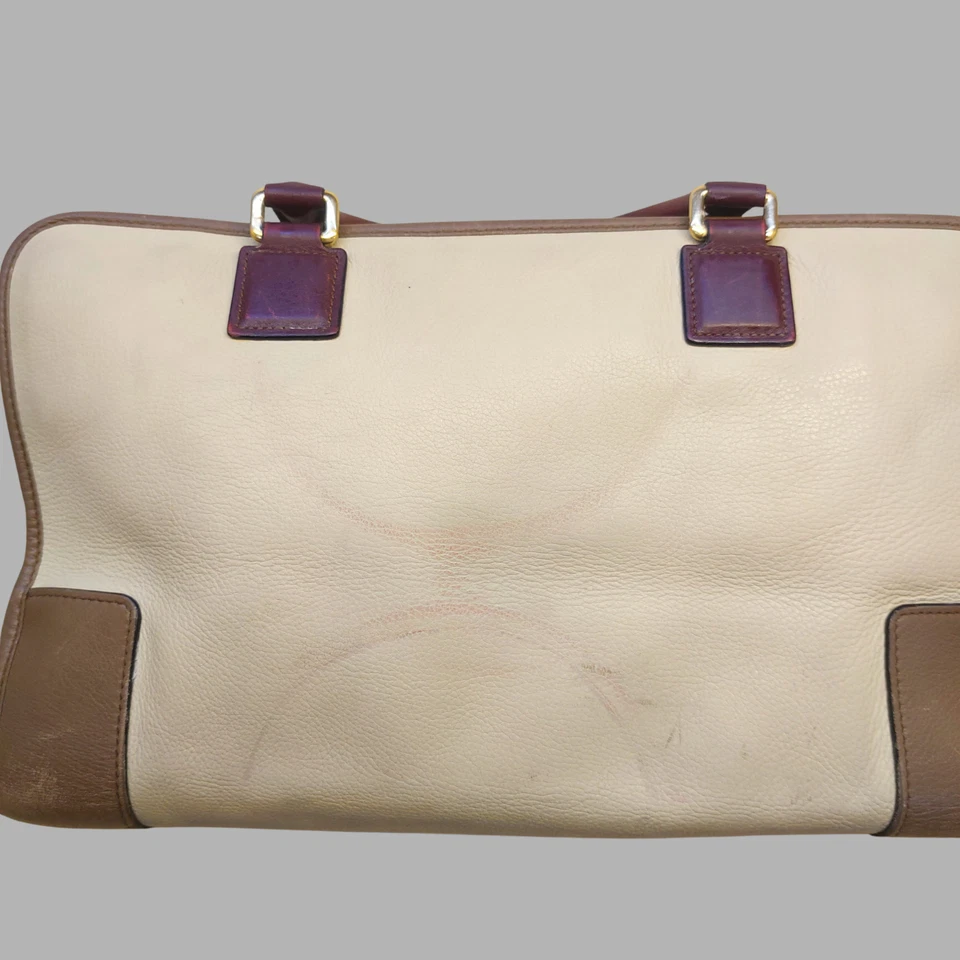LOEWE Amazona Hand Bag Anagram Leather Beige Brown - Image 4 of 4