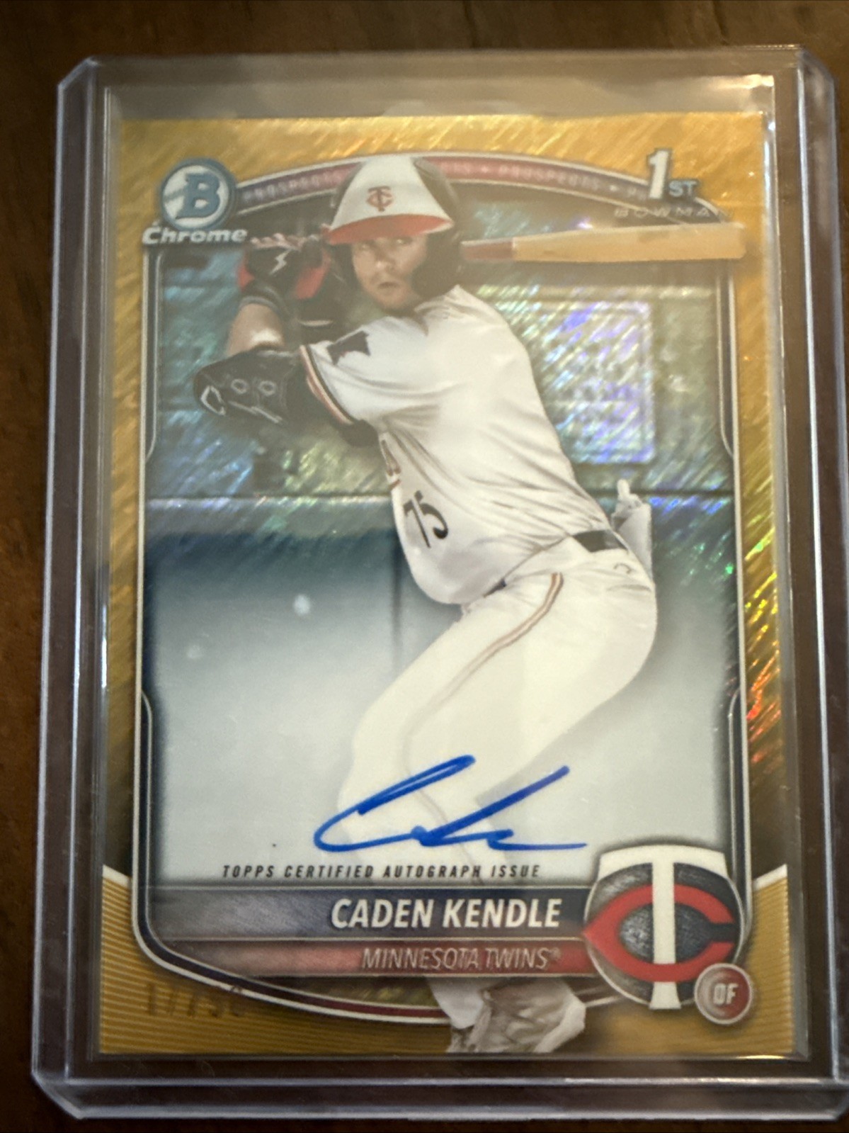 2025 Bowman Chrome Caden Kendle 1st Bowman Auto Gold Shimmer /50 Minnesota Twins