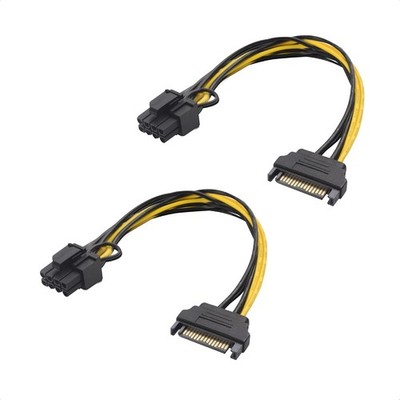 Cable Matters 2er-Pack SATA auf 8 Pin PCIe (6+2 Pin) Stromkabel (8 Pin auf SATA)