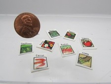 Dollhouse Miniature Replica Garden Flower and Vegetable Seed Packets IM65660