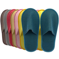 10 Pairs Luxurious Plush Slippers Hotel Spa Guest Shoes Non-Slip Disposable Men