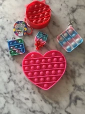 Lot Of 5 Pop It Fidget Sensory Toys Mix Of Different Sizes Brand New