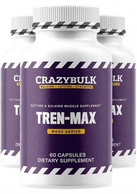 CrazyBulk Tren-Max Natural Anabolic Muscle Builder Strength Supplement - 3 Pack