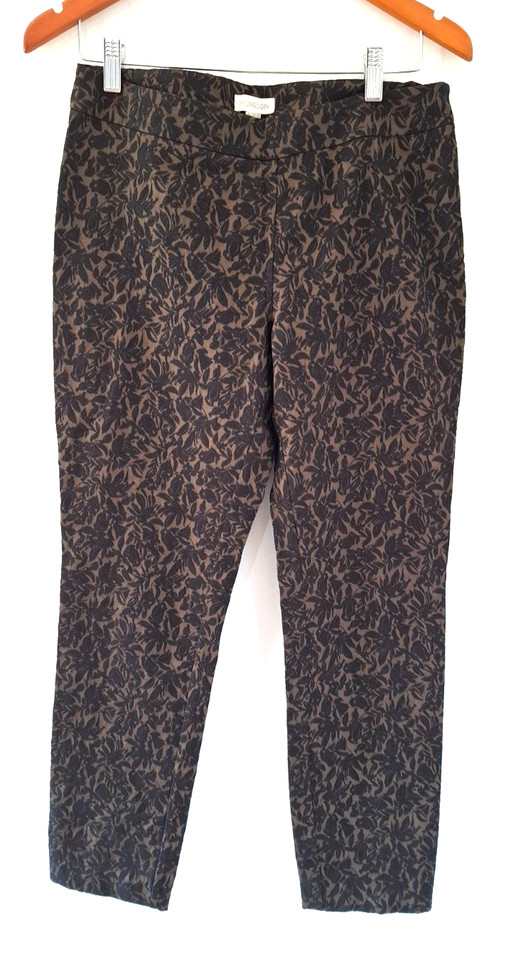 MONSOON "OPHELIA" BOUCLE PANTS. BRONZE WITH BLACK PATTERN. SIZE 10
