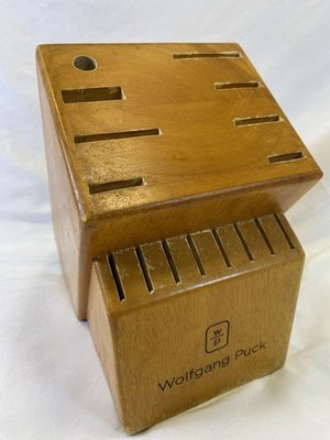 Wolfgang Puck Solid Wood 16 Slot / Hole Kitchen Knife Block 