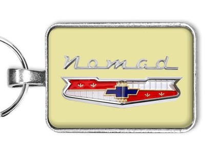 1955 1956 1957 Chevy Nomad CHROME Tailgate Script Emblem Logo 1 x 1.25 Keychain