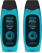 Men Fresh 3In1 Shower Gel, 2 X 500Ml 6.46 per litre