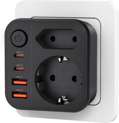 4-fach USB Steckdosenleiste für schnelles Laden von elektronischen Geräten