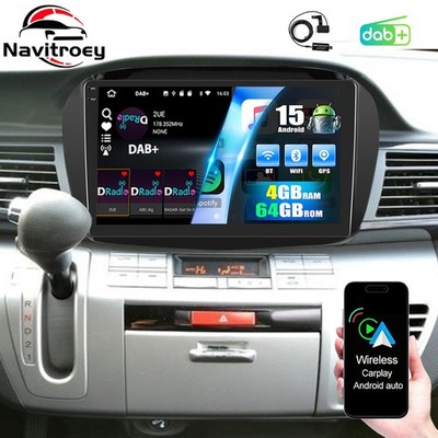 DAB+ Android 15 Für Honda FR-V 2004-2009 AUTORADIO NAVI GPS WIFI Carplay 4+64GB