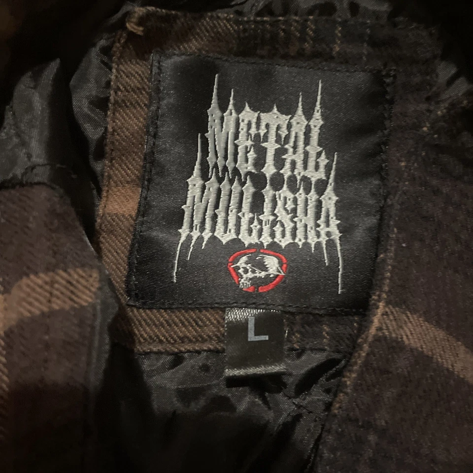 Chaqueta de franela de manga larga Metal Mulisha para hombre talla grande Foto 4 de 4