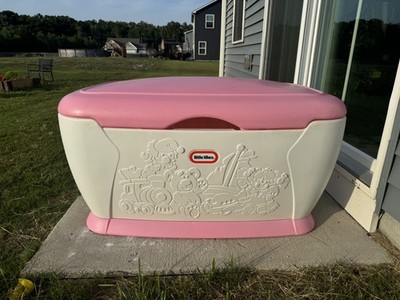 Vintage Little Tikes Giant Toy Chest Pink White Toy Box Original Model Large