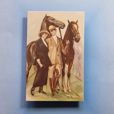 Art Deco Glamour Postcard C1920 Italy Horses Fashion Whip Artist Signed