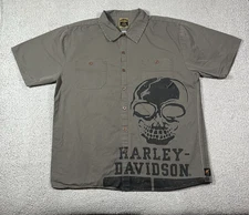 Harley Davidson Shirt Mens 2XL Button Skull Willie Short Sleeve Limited Edition