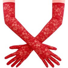 Lace Gloves Women, Tea Party Long Elegant Opera Lace Gloves Costume Floral Pa...
