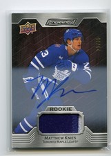 2023-24 UD ENGRAINED #106 MAHOGANY ROOKIE RC PATCH AUTO /25 MATTHEW KNIES LEAFS