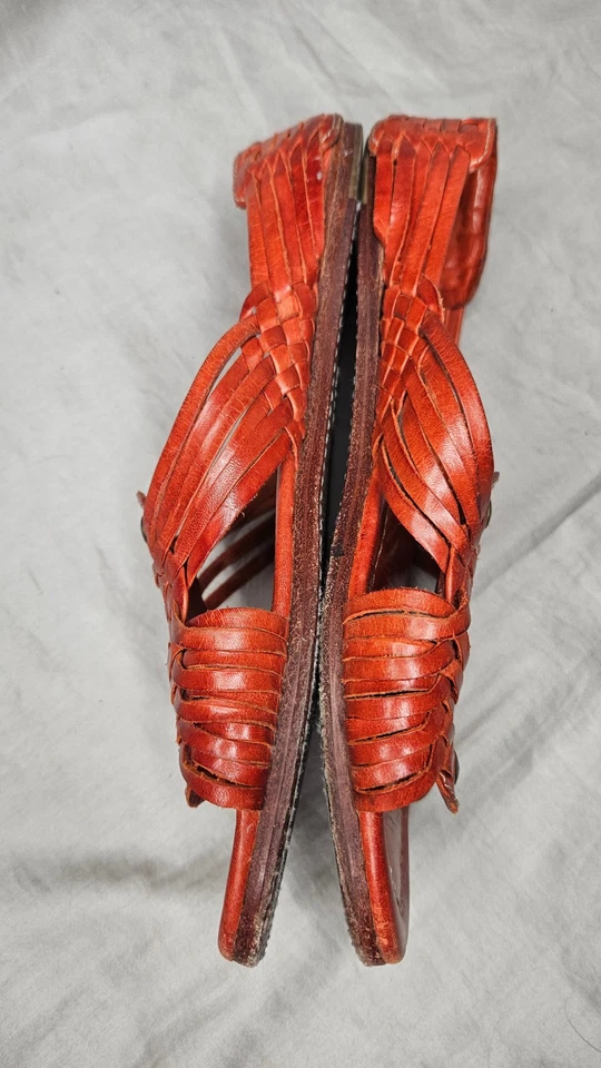 Sandalias Frye Hurache para mujer talla 8 cuero marrón tejido con tachuelas sin cordones Foto 3 de 4