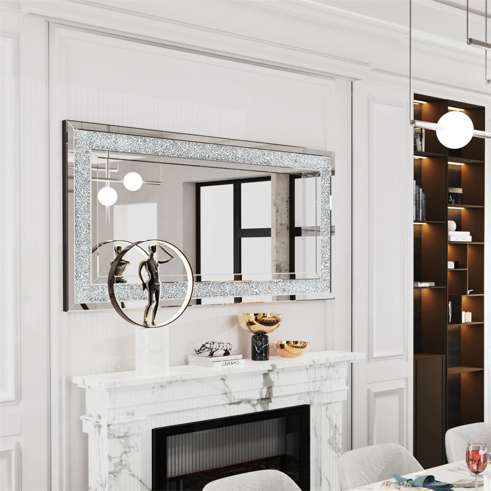 Espejo de pared decorativo grande 47 pulgadas con acento para sala de estar dormitorio comedor entrada Foto 2 de 4