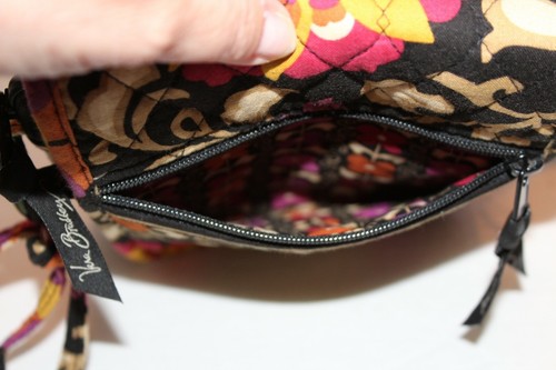Vera Bradley schwarz Blumen gesteppt Messenger Umhängetasche Handtasche kostenloser Versand! - Bild 5 von 11