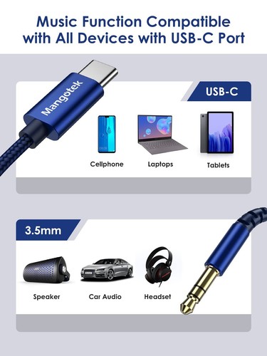 USB C to 3.5mm Audio Aux Jack Cable, USB C Aux Cord,Type C to 3.5mm Headphone... - Picture 5 of 7