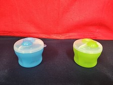 Munchkin Snack Catcher Containers, Spill Proof, Lids Blue/Green