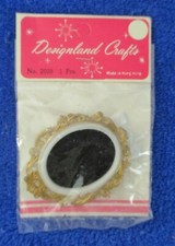 Dollhouse Miniature Gold  White Trim Wall Photo Frames 1:12 Scale New VINTAGE
