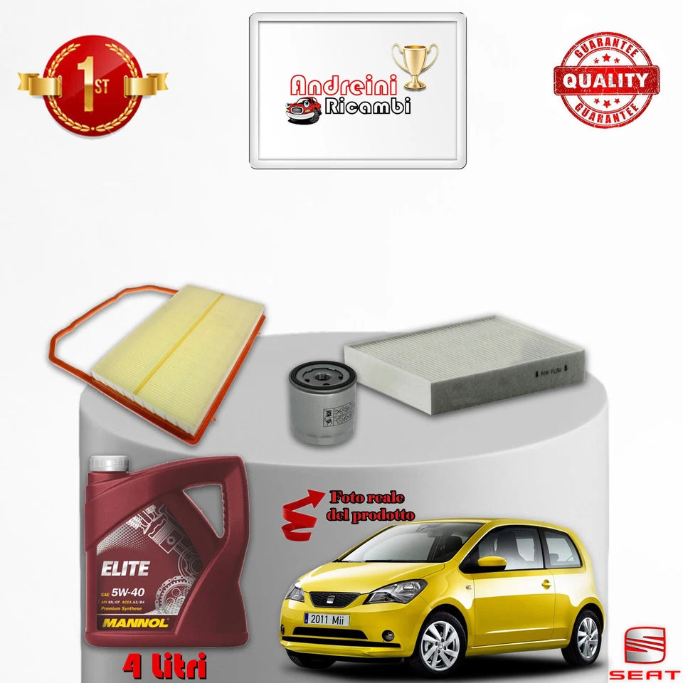 KIT TAGLIANDO FILTRI E OLIO SEAT MII 1.0 55KW 76CV DAL 2012 -> - Imagen 2 de 2