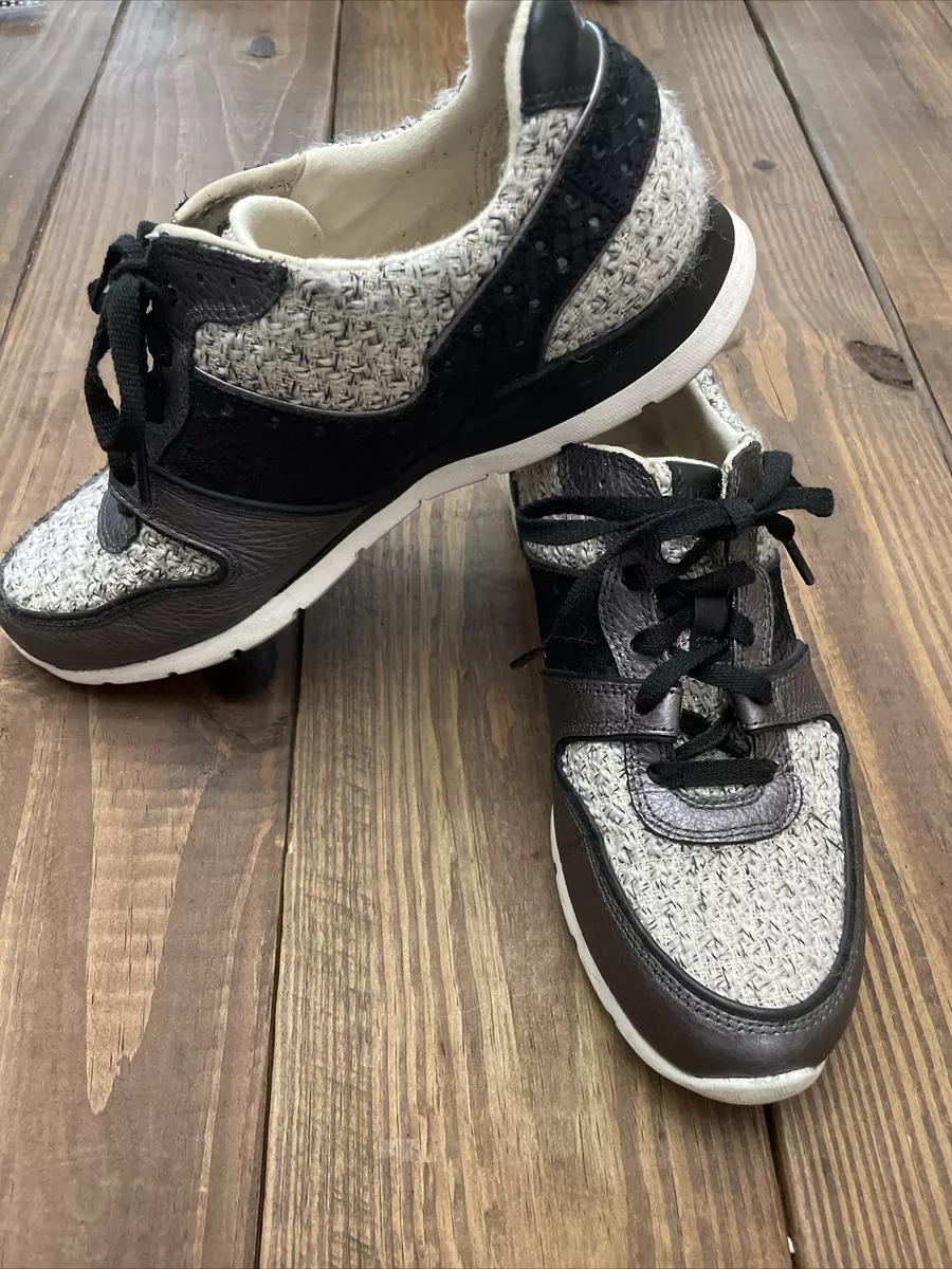 UGG Australia Deaven Sneaker Athletic Trainers Black Tweed 1012177 Sz 8 USA