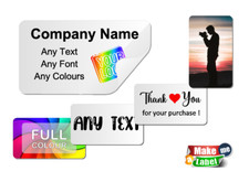 Custom Printed TRANSPARENT / CLEAR Rectangle PP Vinyl Sticker Labels WATERPROOF 