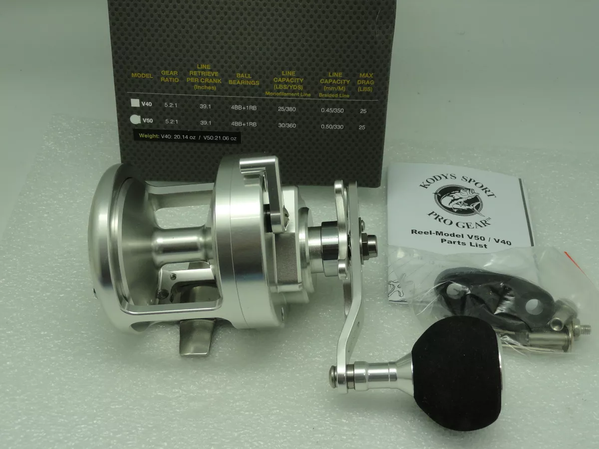 NEW PROGEAR Pro Gear V50 Star Drag reel Silver FREE SHIPPING JAWS