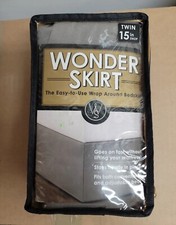 NEW Wrap-Around Wonderskirt Bed Skirt in Light Grey TWIN 