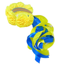 Ukrainian Yellow Color Flower Headband with Ribbons, Hair Accessories, Vinok
