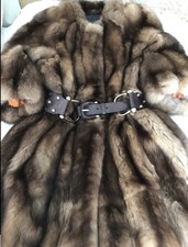 Fendi Sable Russian Bergunzine Silver Tip Sable Coat Size Medium 100% Authentic