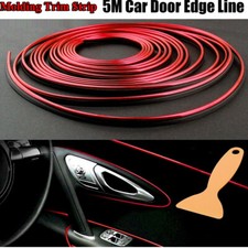 5m Car Interior Door Gap Edge Line Molding Trim Strip Decorate Red Accessories