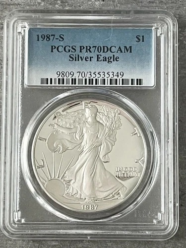 1987-S American Proof Silver Eagle-PCGS- PR70 DCAM