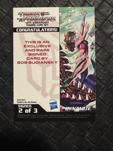 2024 Transformers 40th Anniversary Bob Budiansky Auto Red 2/3 Comic Cover Card - Picture 2 of 2