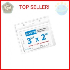 KEYLION 10 Pack Horizontal Name Tag ID Card Holders, Heavy Duty Clear Plastic Sl