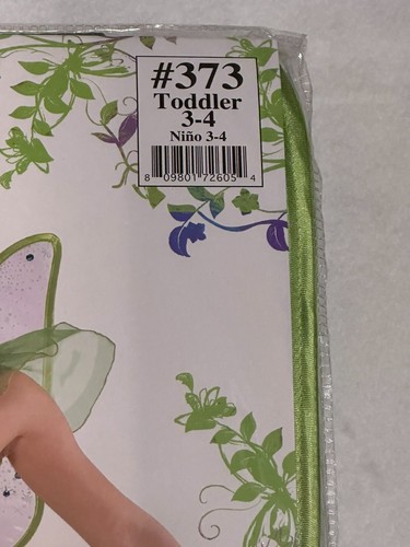 Disney Tinkerbell TODDLER 2-Piece Costume Dress & Wings Size 3-4 NIP - Picture 3 of 6