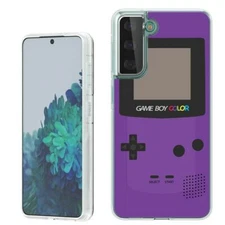 (Purple GameBoy)Rugged TPU phone case cover(Clear)for Samsung Galaxy S21+ Plus