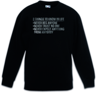 3 Things To Know In Life Kids Boys Girls Pullover Scarface Tony Fun Montana