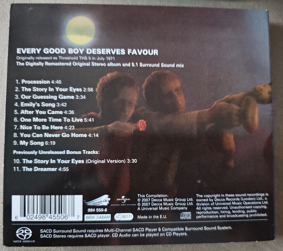 The Moody Blues – Every Good Boy Deserves Favour, Threshold 984 550-6 SACD Sealed Digipak The Moody Blues – Every Good Boy Deserves Favour, Threshold 984 550-6 SACD Sealed Digipak